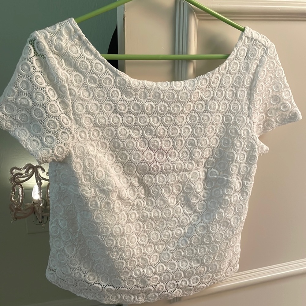 Perfect for Summer White Top with Circle Pattern